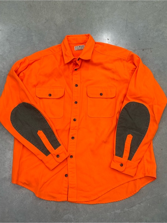 L.L. Bean Other - L.L. Bean Orange Button-Down Hunting Shirt with reflective sleeves XXL